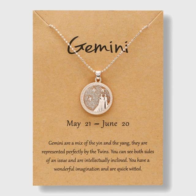 Zodiac Horoscope Rose Gold Necklace