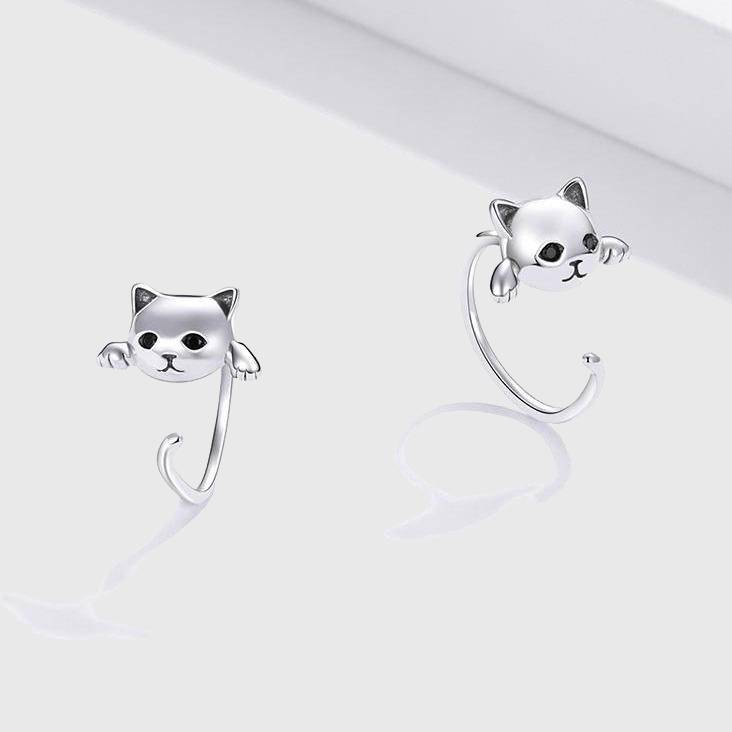 Kitties Sterling Silver Earrings