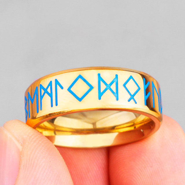 Glow in the Dark Viking Runes Spinner Rings