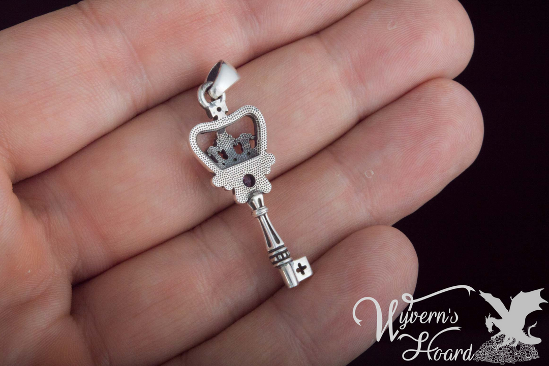Bejeweled Crown Key Necklace