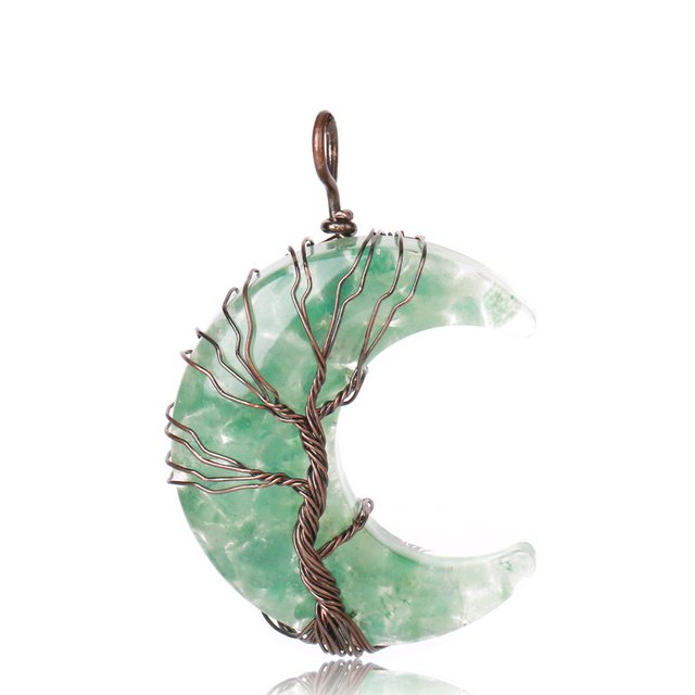 7 Chakras Tree of Life Rainbow Gemstones Necklace