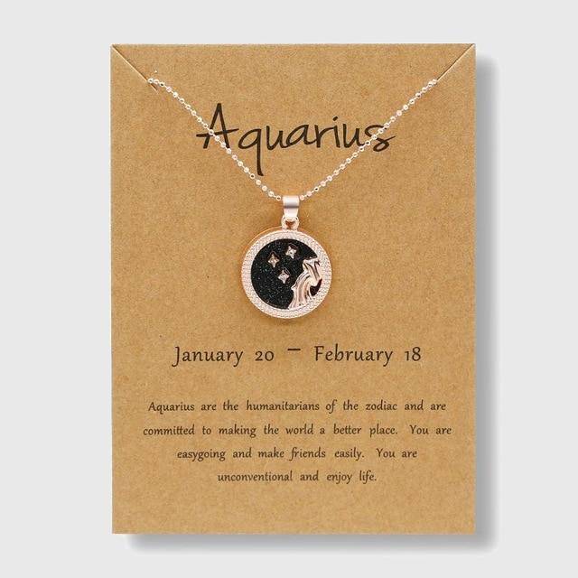 Zodiac Horoscope Rose Gold Necklace