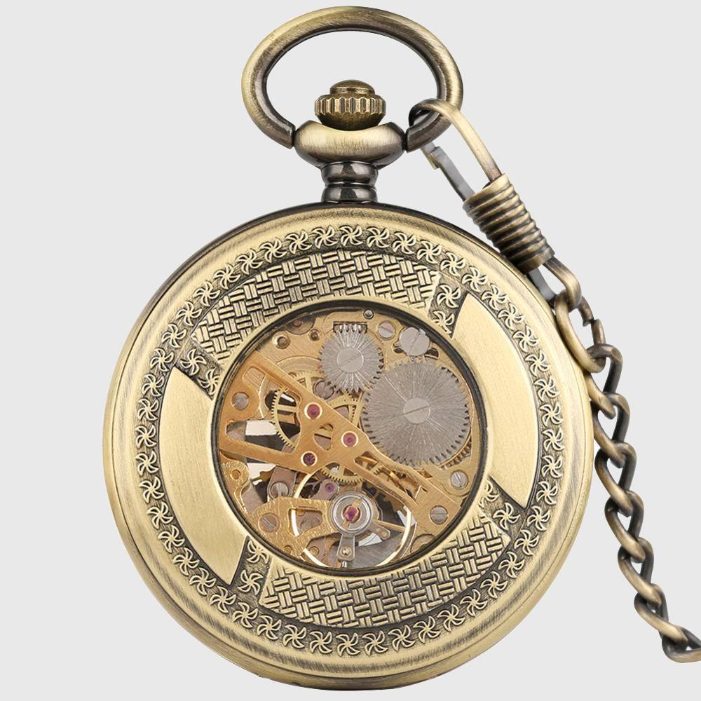 Glow In The Dark Hollow Mechanical Pocket Watch - Wyvern's Hoard