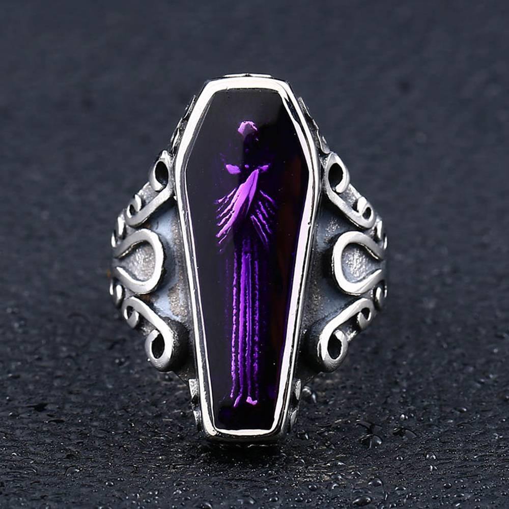 Purple Angel's Casket Ring - Wyvern's Hoard
