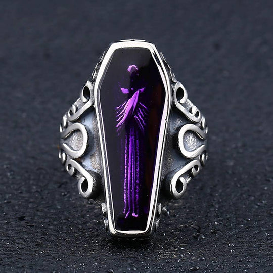 Purple Angel's Casket Ring