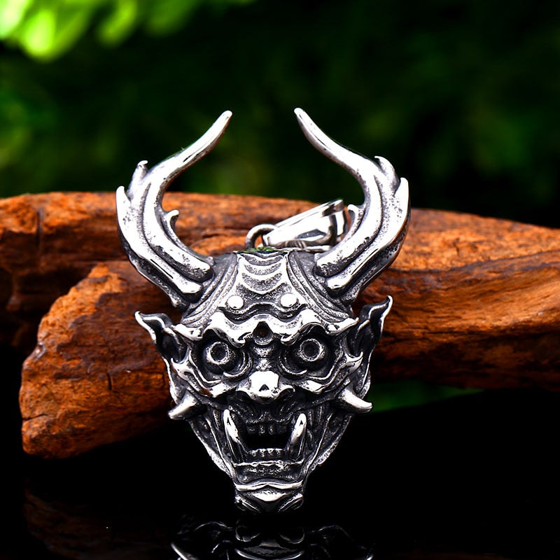 Japanese Oni Stainless Steel Necklace