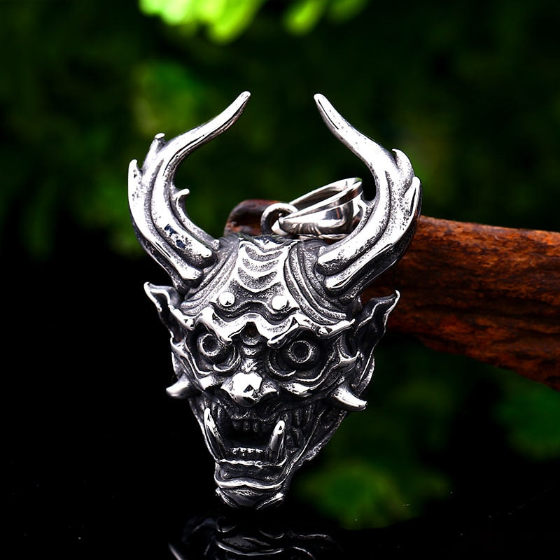 Japanese Oni Stainless Steel Necklace