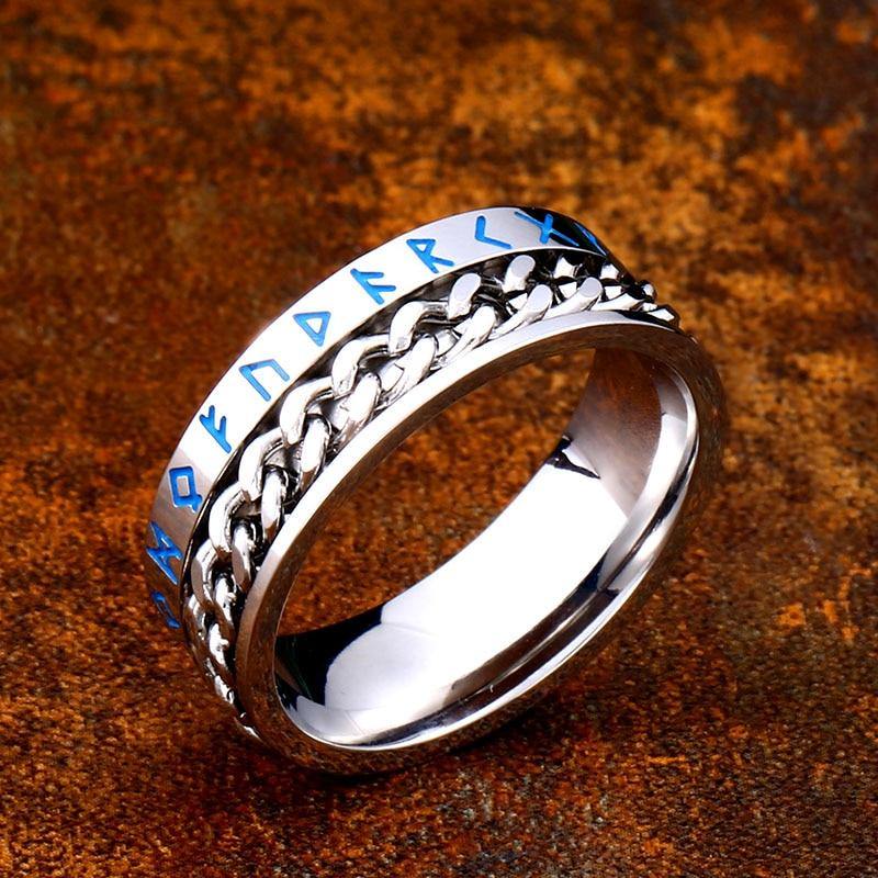 Runic Chain Spinner Ring - Wyvern's Hoard
