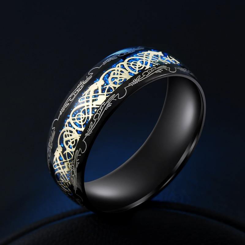 Gilded Celtic Dragon Ring - Wyvern's Hoard