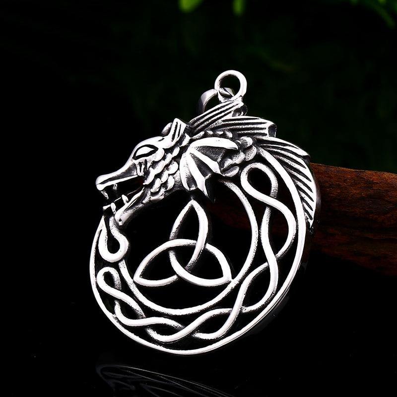 Dragon Ouroboros Triquetra Necklace - Wyvern's Hoard