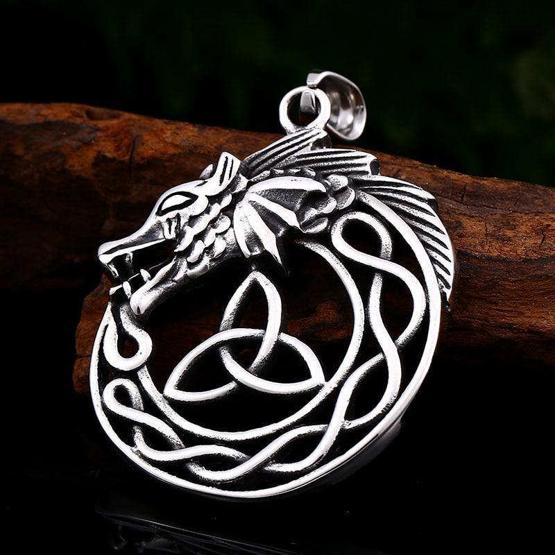Dragon Ouroboros Triquetra Necklace - Wyvern's Hoard