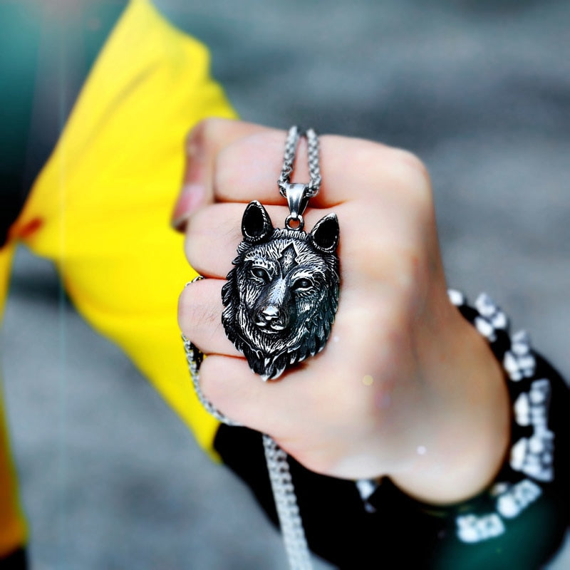 Guardian Wolf Head Necklace