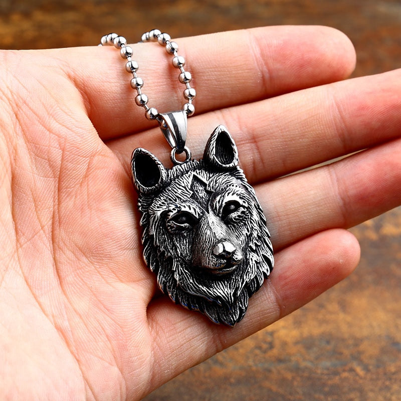 Guardian Wolf Head Necklace