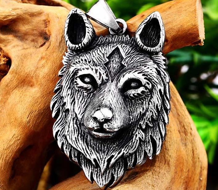 Guardian Wolf Head Necklace
