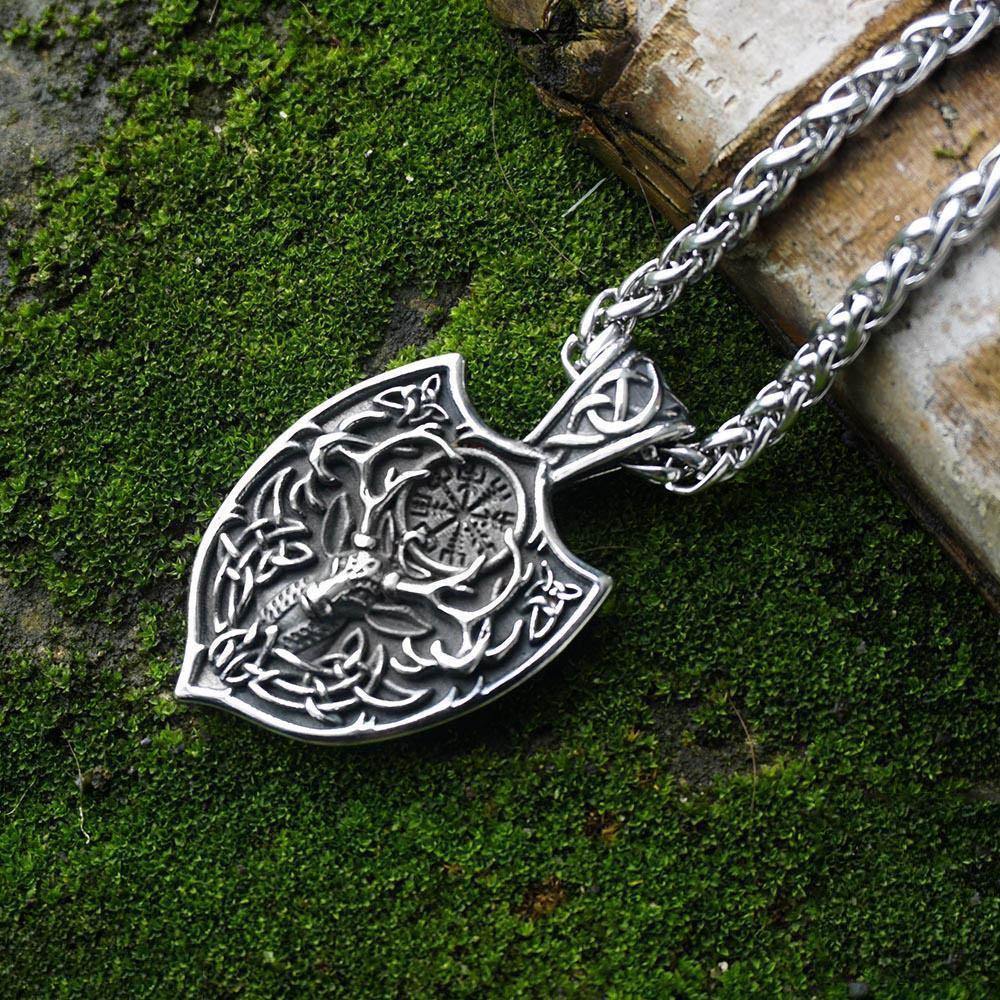 Eikthyrnir Stag Shield Necklace - Wyvern's Hoard