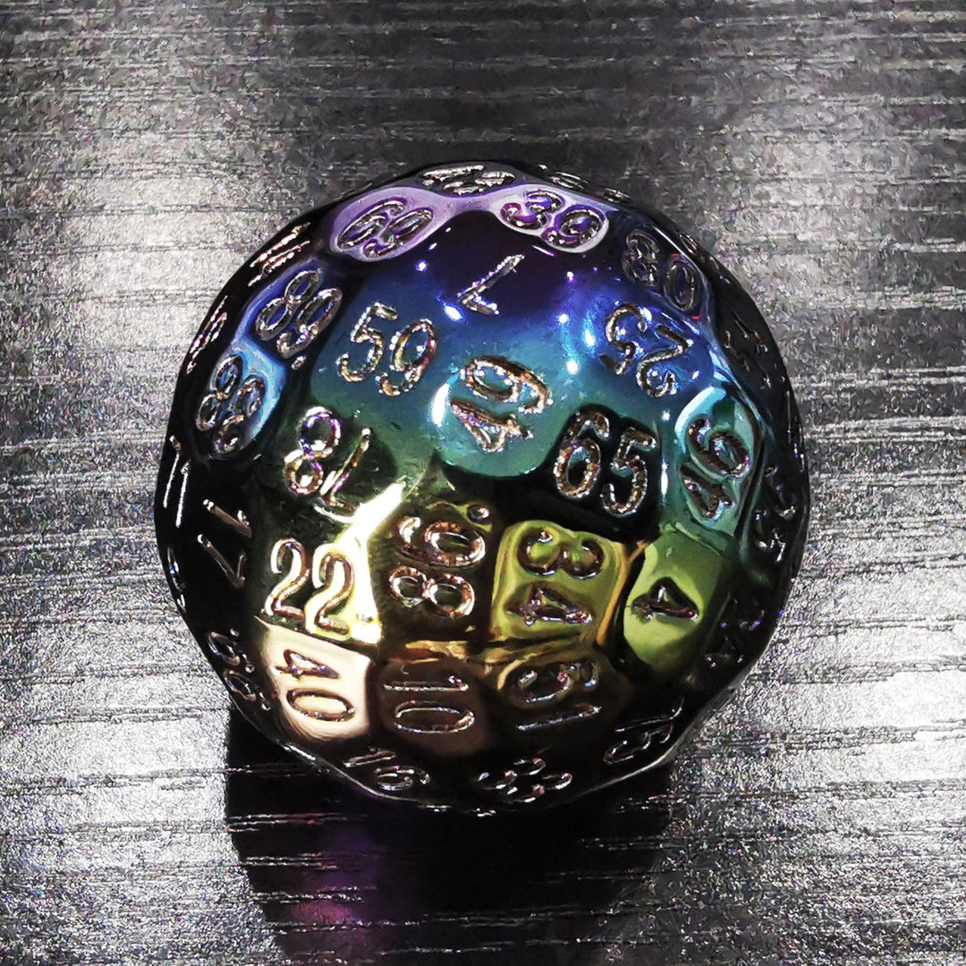Rainbow Metal D100 Dice