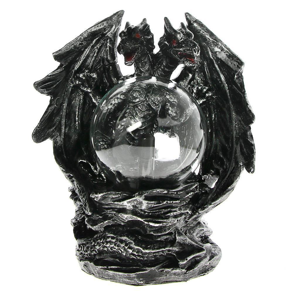 Double Headed Dragon Plasma Ball Figurine - Wyvern's Hoard