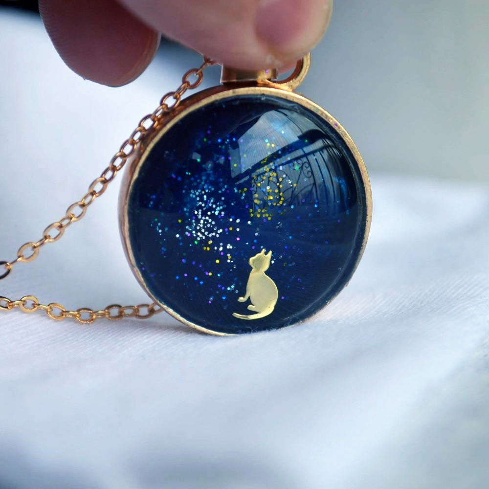 Star-Gazing Kitty Necklace