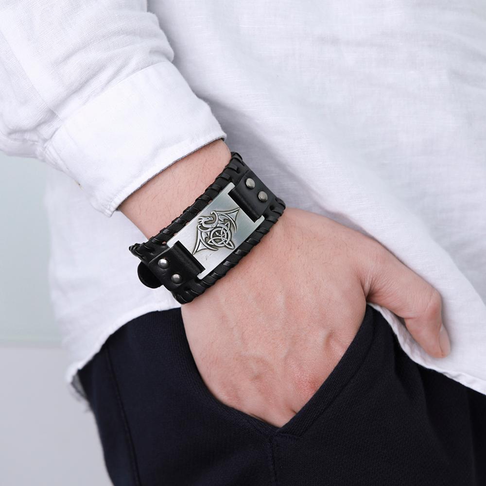 Celtic Wyvern Triquetra Bracelet