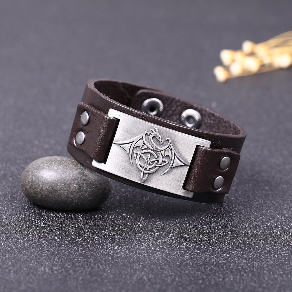 Celtic Wyvern Triquetra Bracelet