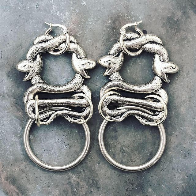 Twin Serpents Hoop Earrings