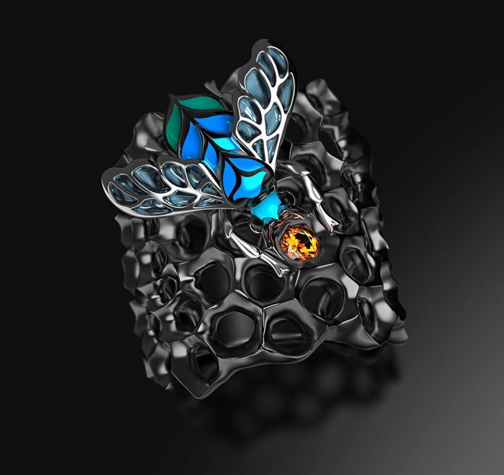 Honeycomb Bee Ring - Wyvern's Hoard