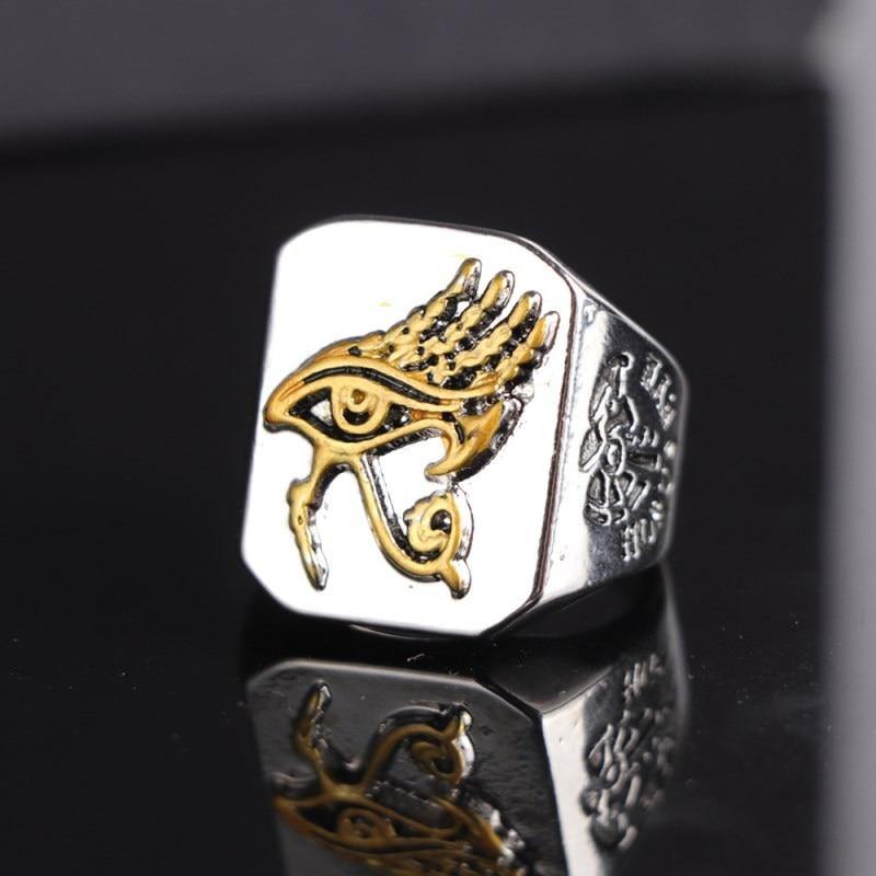 Wadjet Eye of Horus Signet Ring - Wyvern's Hoard