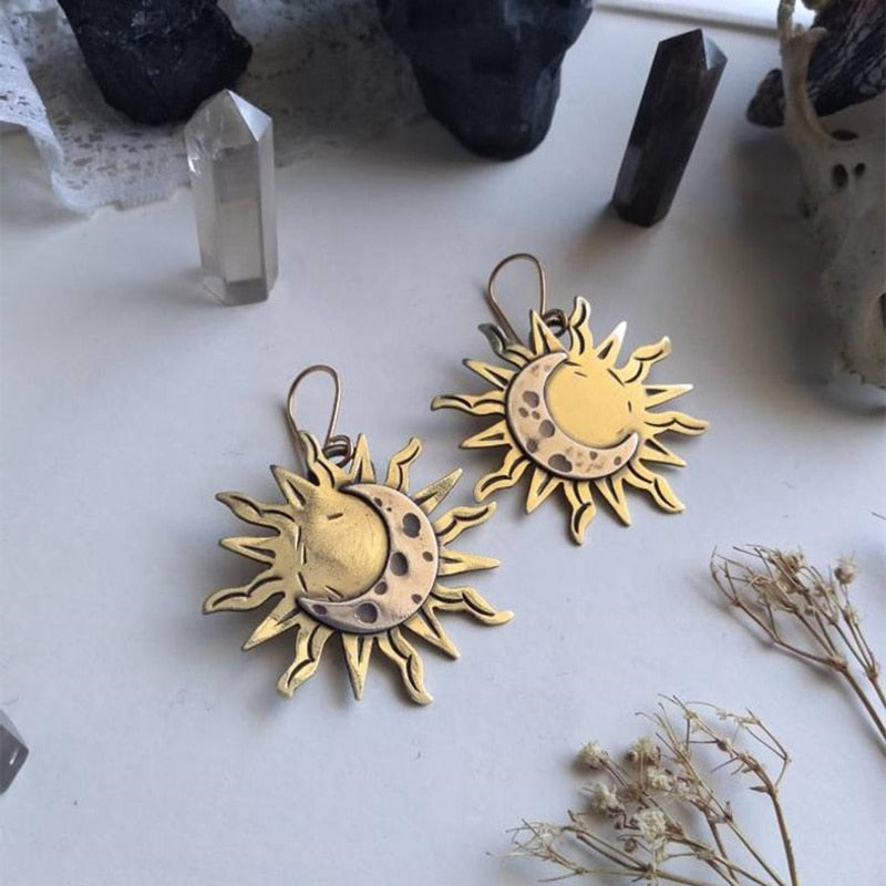 Celestial Moon & Sun Earrings