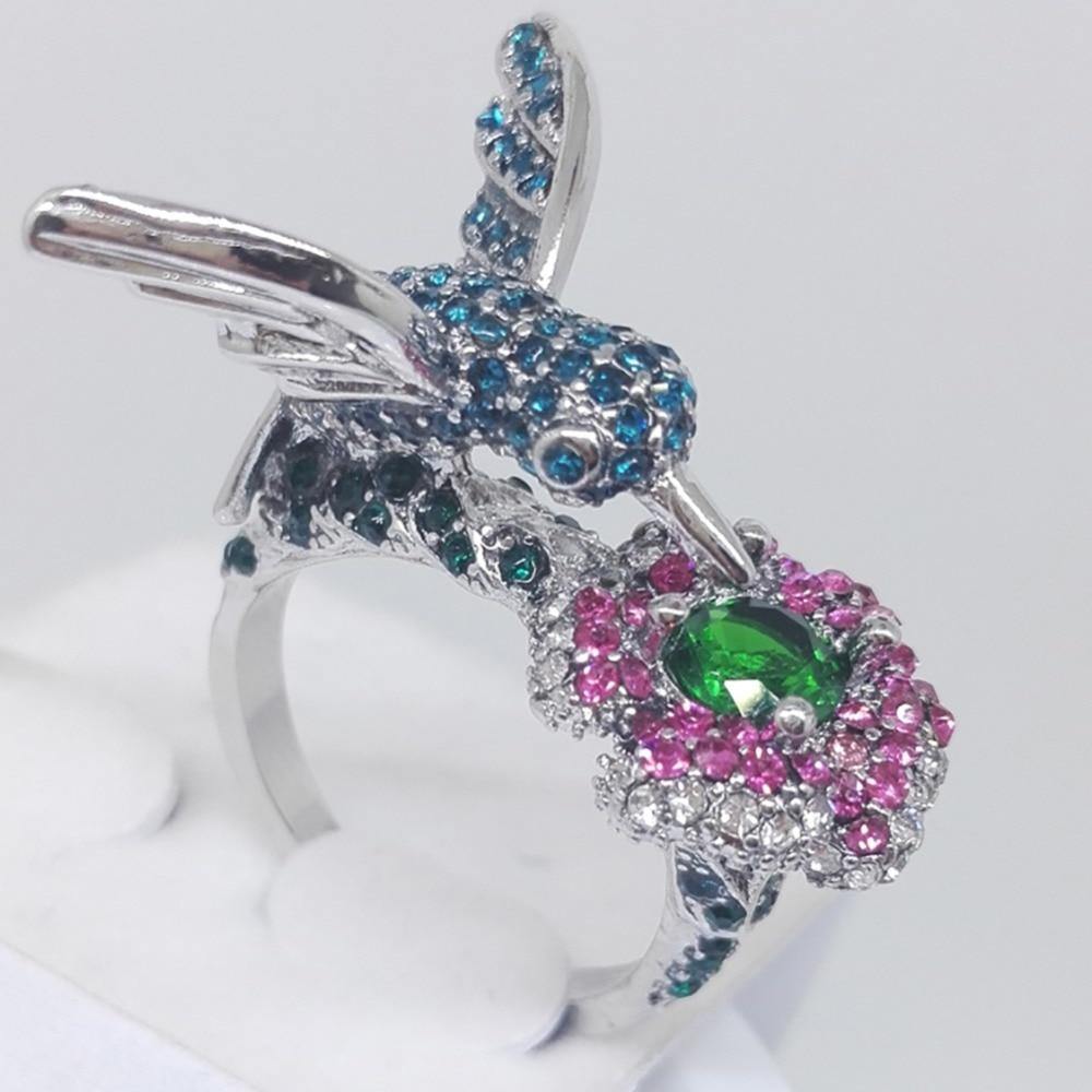 Hummingbird Rhinestone Ring - Wyvern's Hoard