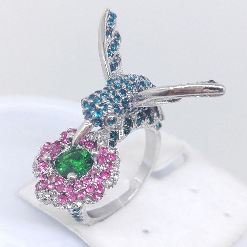 Hummingbird Rhinestone Ring - Wyvern's Hoard