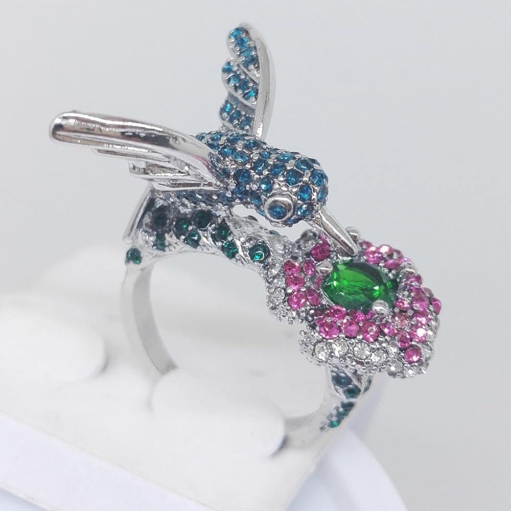 Hummingbird Rhinestone Ring - Wyvern's Hoard