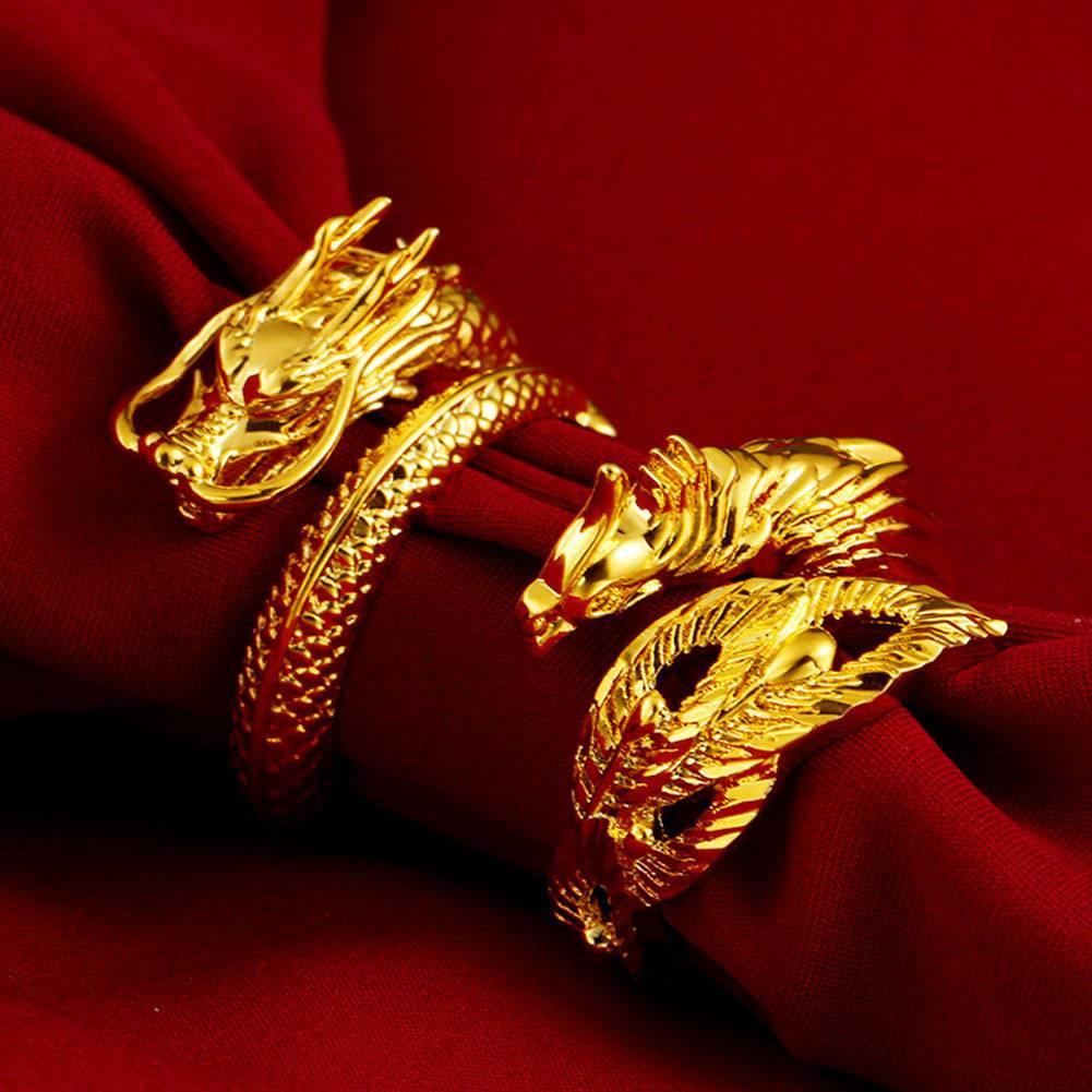 Dragon Phoenix Couple Rings - Wyvern's Hoard