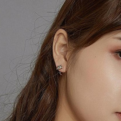 Kitties Sterling Silver Earrings