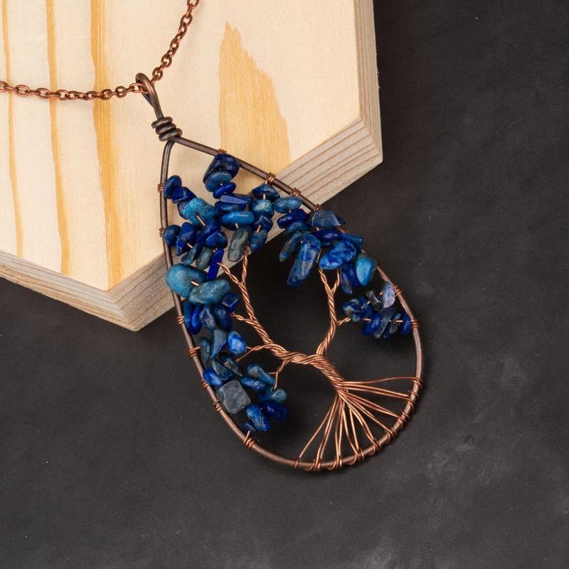 Tree of Life Crystal Droplet Necklace - Wyvern's Hoard