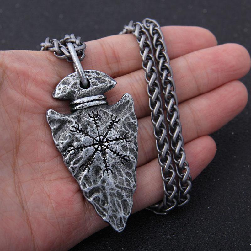 Aegishjalmr Helm of Awe Arrowhead Necklace - Wyvern's Hoard