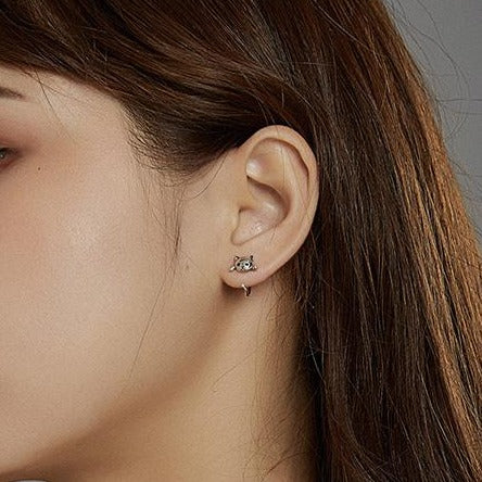 Kitties Sterling Silver Earrings