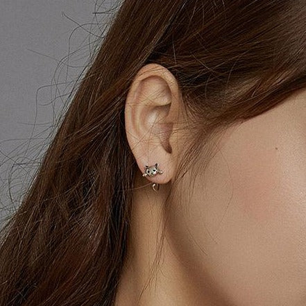 Kitties Sterling Silver Earrings