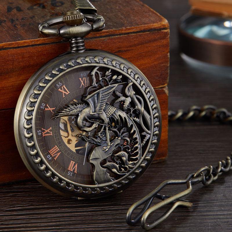 Immortal Phoenix Mechanical Pocket Watch - Wyvern's Hoard
