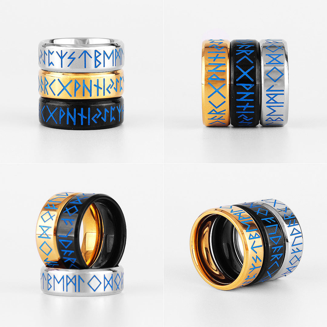 Glow in the Dark Viking Runes Spinner Rings