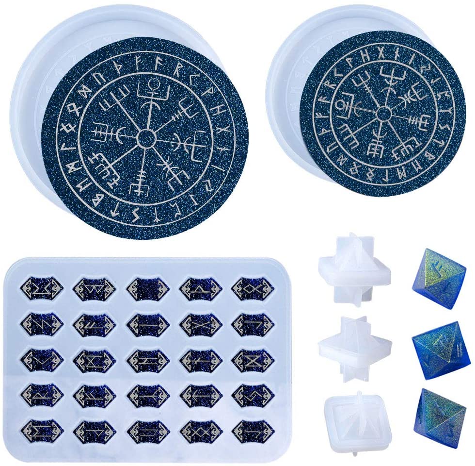 Elder Futhark Runes & Vegvísir Silicone Molds