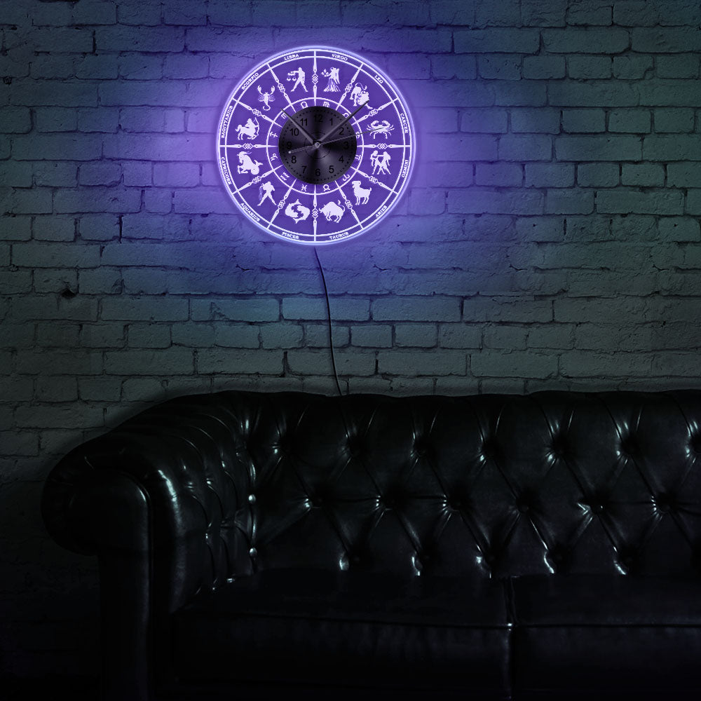 Illuminated Astrological Signs RGB Wall Clock