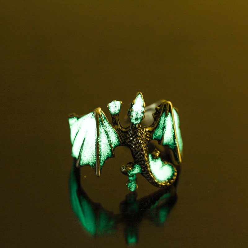 Glow In The Dark Roosting Dragon Ring