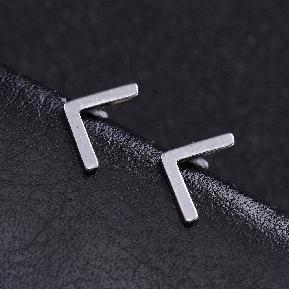 Minimalist Elder Futhark Runes Ear Studs - Wyvern's Hoard