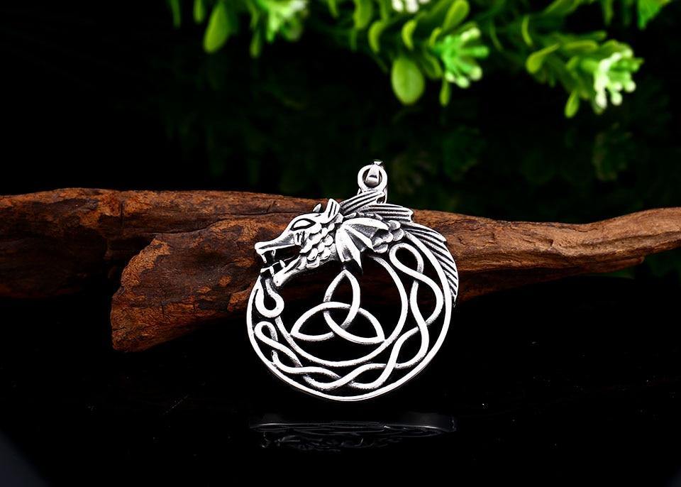 Dragon Ouroboros Triquetra Necklace - Wyvern's Hoard
