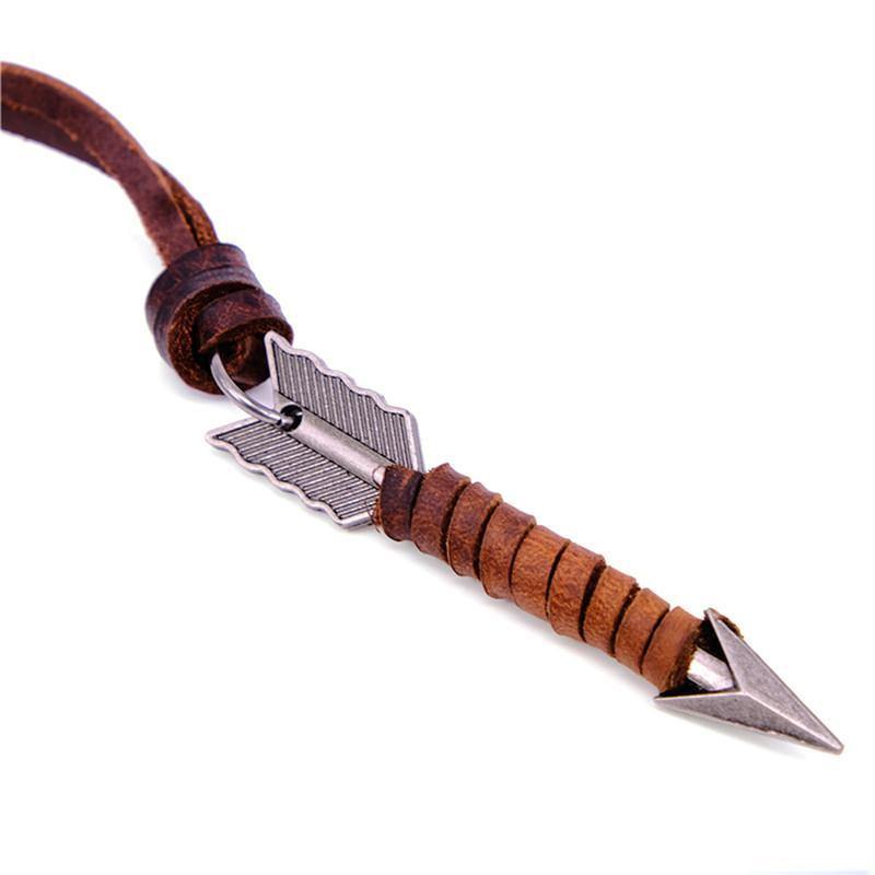 Vintage Arrow Leather Necklace - Wyvern's Hoard