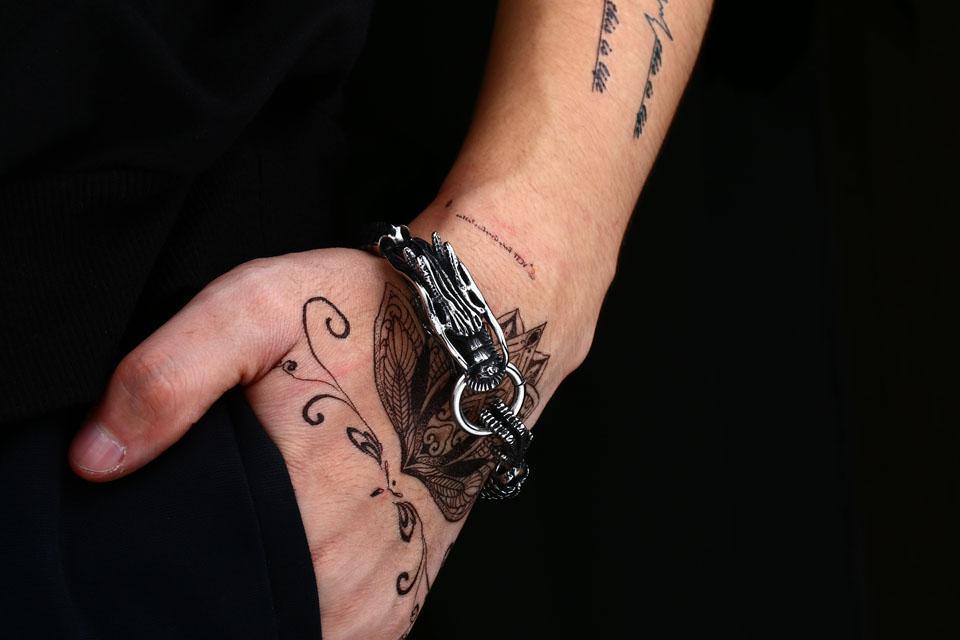 Dragon Stainless Steel Link Bracelet - Wyvern's Hoard