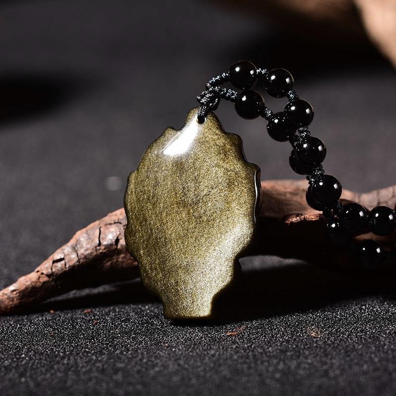 Kyūbi No Kitsune Nine-Tailed Fox Obsidian Necklace - Wyvern's Hoard
