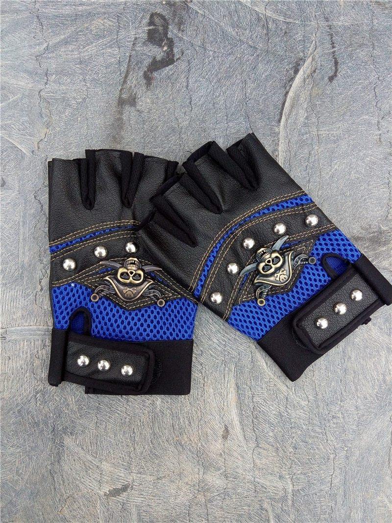 Pirate Skull Leather Gloves - Wyvern's Hoard
