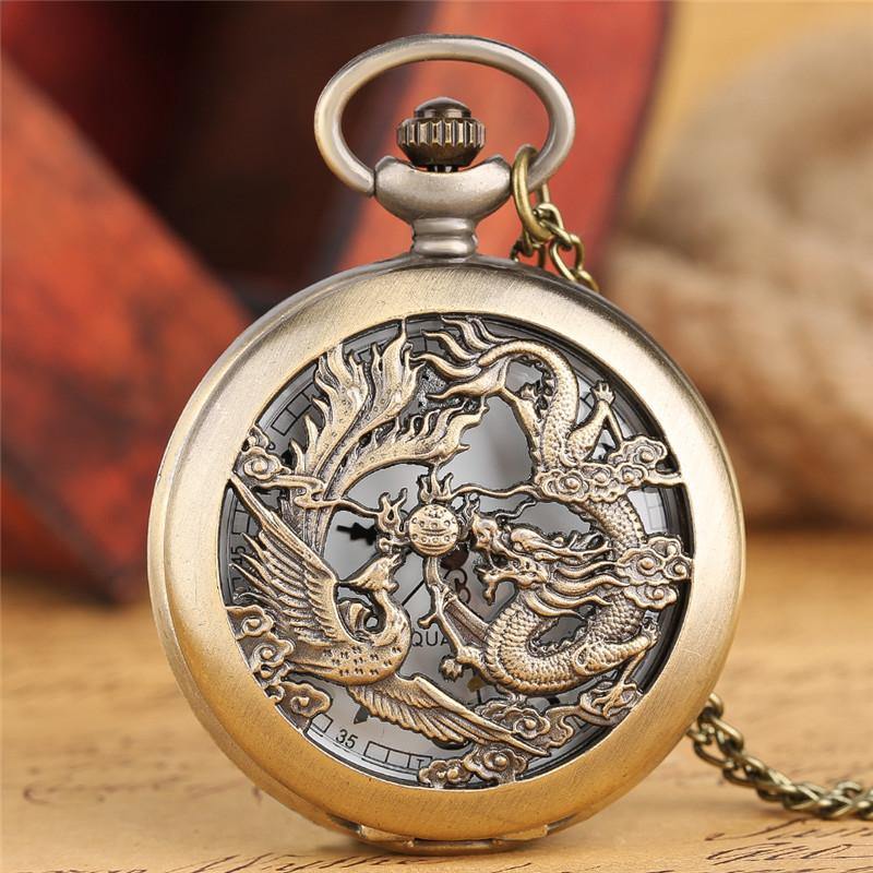 Dragon & Phoenix Pocket Watch - Wyvern's Hoard