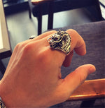 The Underworld Guardian Dragon Stainless Steel Ring - Wyvern's Hoard